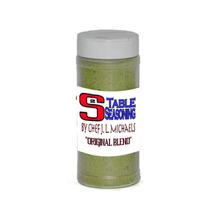 The “Green” blend that started it all original was made to add flavor to a variety of foods.  A 100% alkaline blend with only 1 1⁄2 tsp. of sea salt within a 3.5oz container. With herbs and spices from all over the globe “Original Blend” was crafted with a complex flavor and your health in mind. 
