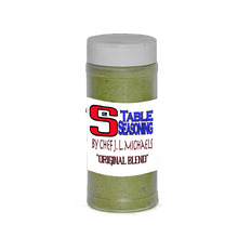 Load image into Gallery viewer, The “Green” blend that started it all original was made to add flavor to a variety of foods.  A 100% alkaline blend with only 1 1⁄2 tsp. of sea salt within a 3.5oz container. With herbs and spices from all over the globe “Original Blend” was crafted with a complex flavor and your health in mind. 